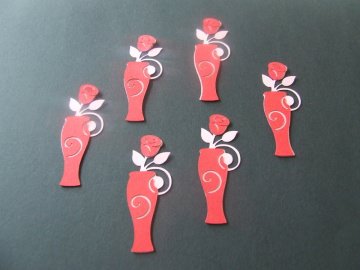 Vase mit Rose - Muttertag - Stanzteile - Scrapbooking