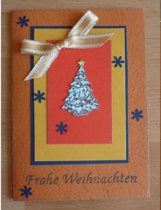 Weihnachtskarte Weihnachtsbaum - TEXT: Frohe Weihnachten - Handarbeit kaufen