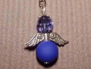 Handgefertigter Schlüsselanhänger mit Metallflügeln - blau (Kopie id: 100235970)