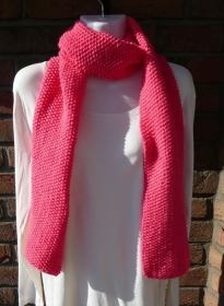 gestrickter Schal pink (Länge 164 cm) Perlmuster - Handarbeit kaufen