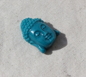 schöne Buddha Perle 28x20mm Farbe Petrol