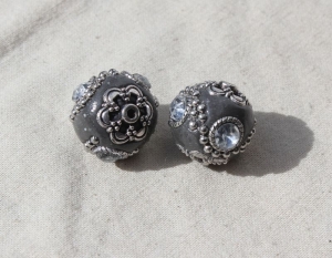 2 handgemachte Indonesische Perlen Kashmiri 20mm - Handarbeit kaufen