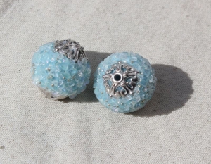 2 handgemachte Indonesische Perlen Kashmiri 17mm  - Handarbeit kaufen