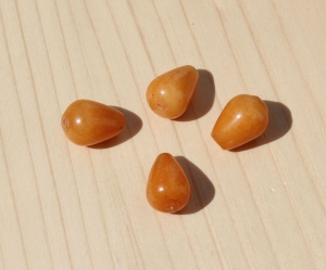 4x Jade Tropfen Perlen 15x10mm Gelb - Handarbeit kaufen