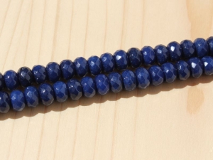 10x Jade Perlen Rondelle 8x5mm dunkelblau - Handarbeit kaufen