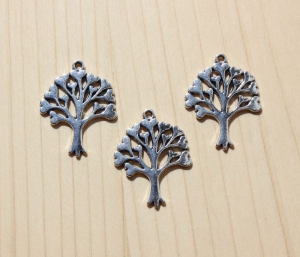3x Anhänger Baum Herz Herzbaum Lebensbaum Antik Silberfarben - Handarbeit kaufen