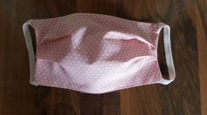 Waschbare Behelfs-Mund- und Nasenmaske 1 Stück Baumwolle doppellagig rosa Gummiband genäht kaufen