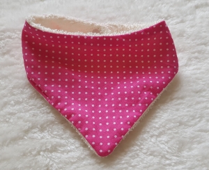 Pinkes Halstuch Sabberlätzchen mit weißen Punkten genäht kaufen