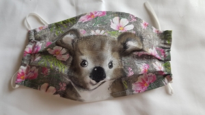 Waschbare Motiv-Behelfs-Mund- und Nasenmaske 1 Stück Koala Baumwolle einlagig genäht kaufen