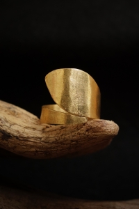Ring Messing Messingring breit gold verstellbar 