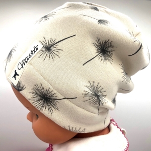 Mütze, KU 50-53 cm, Beanie, Alpenfleece, creme, von Mausbär - Handarbeit kaufen