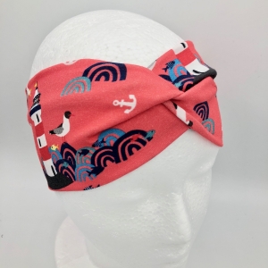 Stirnband, KU  50 - 53 cm, Haarband, Bandeau, Boho-Stirnband, rot, Lust auf Meer