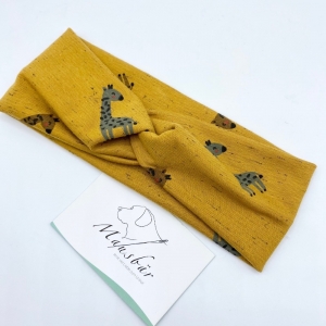Stirnband, KU 43 - 46 cm, Haarband , Bandeau , Boho-Stirnband, Giraffen, von Mausbär - Handarbeit kaufen