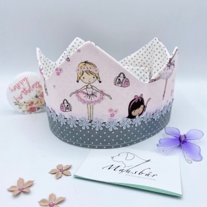 Geburtstagskrone, rosa, kleine Ballerina, Krone für Mädchen, von Mausbär 