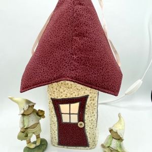   Lichthaus Bezug, ca. 34 cm,  Wichtelhäuschen,  Weihnachtshaus,  Weihnachtslampe,   Weihnachtsdeko, Fensterdeko, von Mausbär
