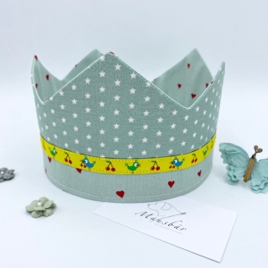 Geburtstagskrone, Krone, mint, für Mädchen und Jungen, größenverstellbar, von Mausbär 