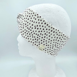 Stirnband, KU 50 - 53 cm, Haarband , Bandeau , Boho-Stirnband, Punkte, von Mausbär  - Handarbeit kaufen