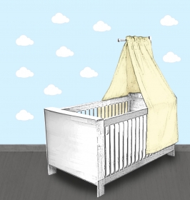Wandtattoo | Kleine Wolken - weiß -  10 teilig | Wandaufkleber für Kinderzimmer  - Handarbeit kaufen