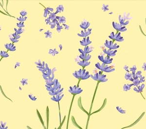 Wandbordüre - selbstklebend | Lavendelblüten - Watercolor - 20 cm Höhe | Vlies Bordüre mit Lavendel aus der Provence