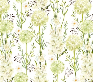 Wandbordüre Feldblumen - Kamille, Levkojen & Pusteblume - Watercolor - 20 cm Höhe | Vlies Bordüre mit romantischen zarten Blüten - Handarbeit kaufen