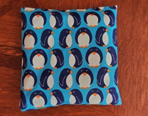 Wärmekissen Kühlkissen Bio Rapssamen Pinguine blau - Handarbeit kaufen