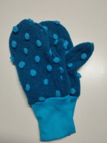 Handschuhe Fäustlinge Wolle Wollstoff Wollwalk Tupfen türkis Erwachsene OSZ - Handarbeit kaufen