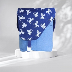 Umhängetasche Damen //Mädchentasche //Jeanstasche // blaue Tasche // Handtasche blau //messenger bag // crossover bag // Damen // Mädchen // Einhorn // - Handarbeit kaufen