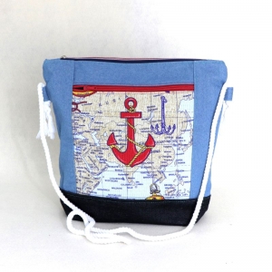 Damen Umhängetasche // Foldover Tasche //crossbody bag Damen //blaue Handtasche // Jeanstasche //maritime Tasche //  Tasche  blau // maritime Geschenke 