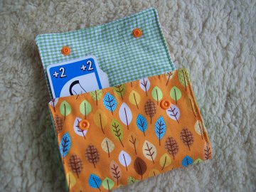 Spielkartentasche, Kartentasche für Erwachsene und Kinder - Blätter orange