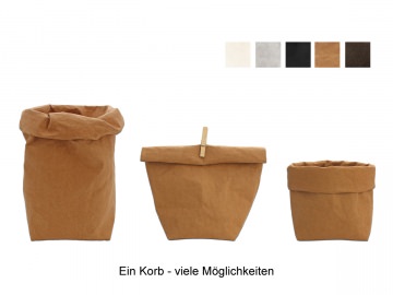 Körbchen / Utensilo / Korb aus veganem Leder in verschiedenen Farben lieferbar - 14,5x14,5x31cm