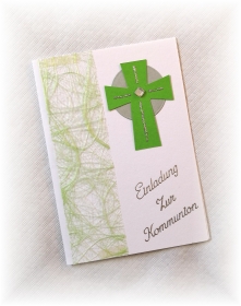Einladung Einladungskarte zur Kommunion Konfirmation Taufe grün
