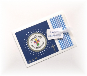 Einladung Einladungskarte zur Kommunion Konfirmation Taufe Firmung  viele Farben   (Kopie id: 100159644)