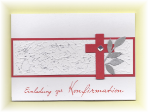 Einladung Einladungskarte zur Kommunion Konfirmation Taufe Firmung rot