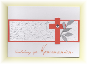 Einladung Einladungskarte zur Kommunion Konfirmation Taufe Firmung orange