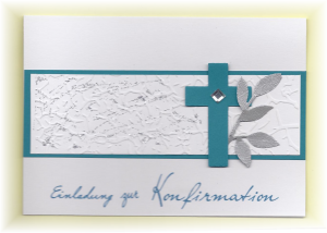 Einladung Einladungskarte zur Kommunion Konfirmation Taufe Firmung türkis