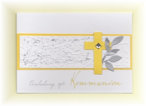 Einladung Einladungskarte zur Kommunion Konfirmation Taufe Firmung gelb