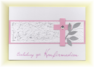 Einladung Einladungskarte zur Kommunion Konfirmation Taufe Firmung rosa
