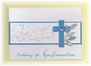 Einladung Einladungskarte zur Kommunion Konfirmation Taufe Firmung pazifikblau