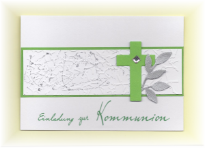 Einladung Einladungskarte zur Kommunion Konfirmation Taufe Firmung grün