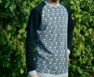 Männer Pullover RIGHT DIRECTION Baumwoll-Jacquard kbA Größe M  - Handarbeit kaufen