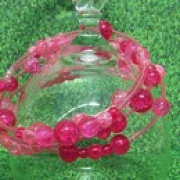 Armreif, romantisches Spiralarmband pink-rosa