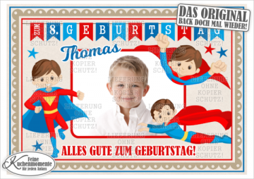 ♥ Tortenaufleger Tortenbilder Geburtstag / Superhelden für Jungen (Dekorpapier PLUS)