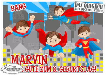 ♥ Tortenaufleger Tortenbilder Geburtstag / Superhelden für Jungen (Dekorpapier PLUS)