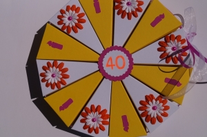 Geldgeschenk, Geschenkverpackung  aus 300g Tonpapier  zum 40.Geburtstag , 68 Tolle Torte zum Geburtstag   