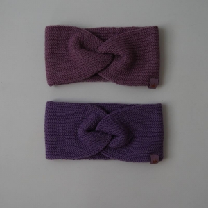 CAROLIN  double Stirnband zwei Farben für Mädchen Stirnband mit Twist handgestrickt  - Handarbeit kaufen