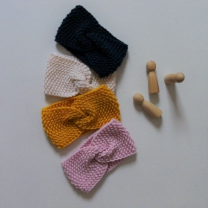 Stirnband handgestrickt  CAROLIN  Turbanstirnband Baby Kind zimtbienchen   - Handarbeit kaufen