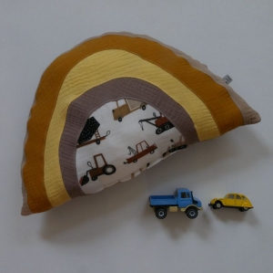 REGENBOGEN Kissen aus Musselin mit Autos vom zimtbienchen  kaufen   - Handarbeit kaufen