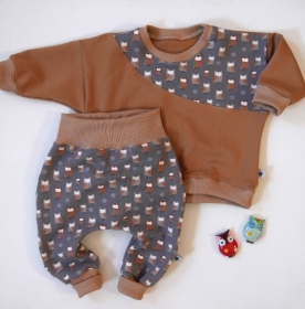 Babyset EULCHEN 2-teilig Kuschelsweat  Oversize Sweater und  Pumphose Baby zimtbienchen  - Handarbeit kaufen