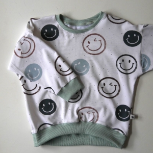 SMILEY OVERSIZE BioBaumwolle Langarm Shirt zimtbienchen Handarbeit  ab Größe 56 kaufen  