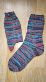 handgestrickte Kindersocken, Regia 1146, verschiedene Größen möglich (Gr. 22/23 - 28/29), aus 6-fädiger Sockenwolle - Handarbeit kaufen